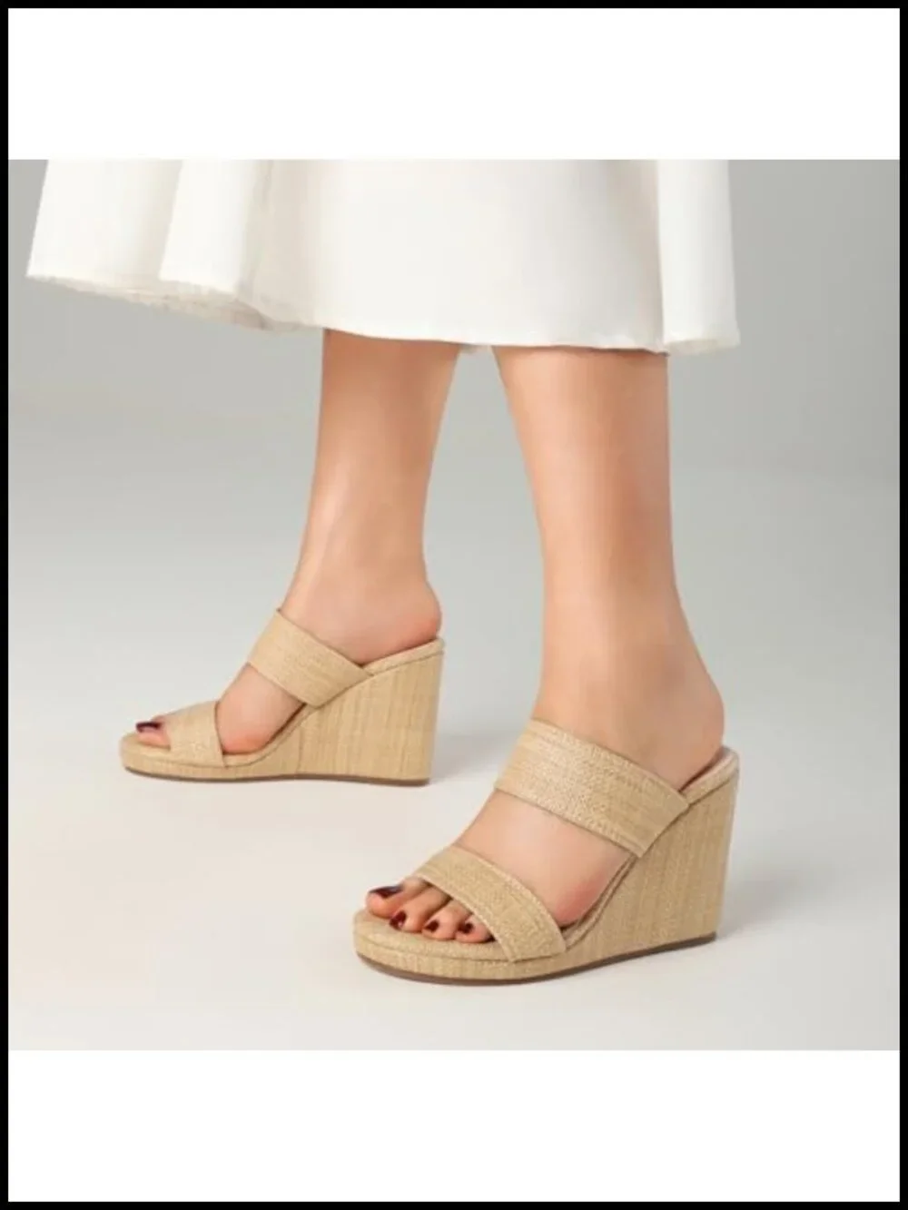 Open Toe Espadrilles Platform Wedge Sandals Slip On Mules